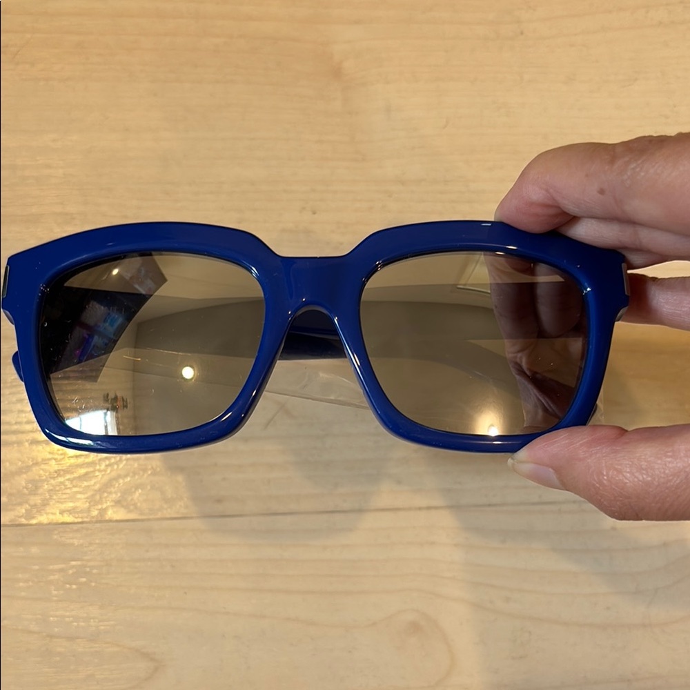 Saint Laurent Bold 1 Mirrored Lens Blue Sunglasses